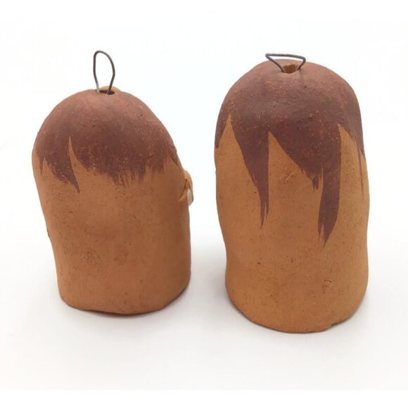 Terracotta Thumb Shaped Music Band Folk Art Ornaments Set of 5 Mariachi Handmade - Picture 3 of 14